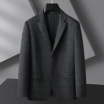 2023 Boutique XL-9XL pánskej Módy Business kórejská Verzia Gentleman Koberčeky Britský Štýl Bežné Slim Práce Svadobný Hosť Sako Obrázok