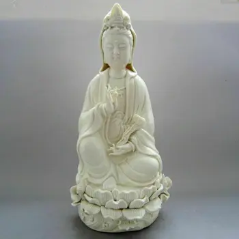 26.5 cm* / Čínskej Dehua Porcelánu Kwan-yin Guanyin Sest Milosrdný Socha Obrázok
