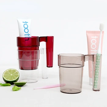 Kreatívne Anti škálovanie ústna voda Cup Washwater Pohár Domácnosti Zubné Misky Plastové Kefka Pohár Pár Nastaviť Obrázok