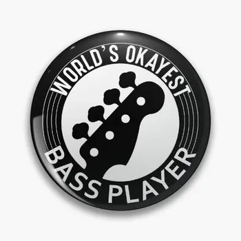 Svet Je Okayest Bass Player Bass Player Soft Tlačidlo Pin Klobúk Darček Klopě Pin Milenca Tvorivé Roztomilý Oblečenie Žien Dekor Kreslených Obrázok