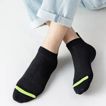 1 páry Mužov Letné Módy Farbou List Členkové Ponožky Kvalitné Elastické Oka Priedušná Dezodorant pánske Krátke Ponožky Obrázok