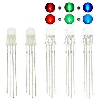 1000pcs Multicolor 4pin 5 mm RGB Led Diódové Svetlo Lampy Trikolóra Kolo Spoločná Anóda LED F5 Light Emitting Diode Červená Zelená Modrá Obrázok