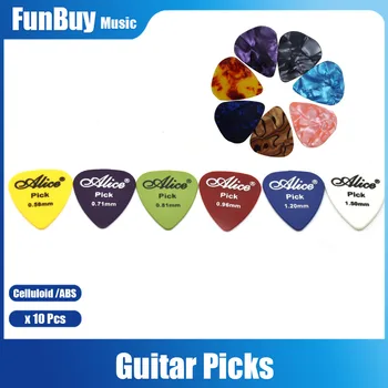 10pcs Multi Color Celuloid ABS Gitara Výbery Basy Mediátora Gitara Plectrum 0.46/0.71/0.91 mm Obrázok
