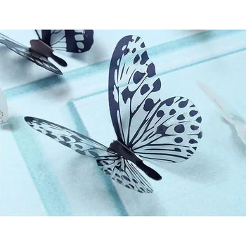 18Pcs 3D Black A White Butterfly Nálepky Umenie Stenu Odtlačkový Domáce Dekorácie Izba Dekor SP99 Obrázok
