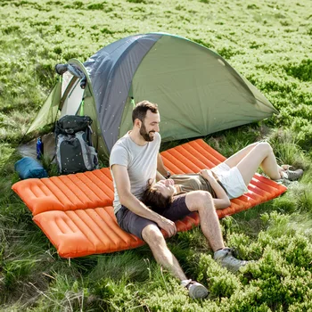 195x140x10cm Nafukovacie TPU Vankúš Outdoor Camping Zahusťovanie jednoduché Dvojité Nafukovací Matrac Prenosné Kempingové Vybavenie Obrázok