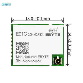 2.4 G Si24R1 RF Bezdrôtový Modul E01C-2G4M27SX 27dbm 4Km Antény IPEX SMD PA LNA Pin kódu Pin nRF24L01+ SPI Modul CDSENT Obrázok