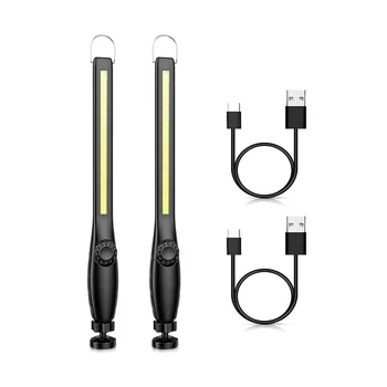 2 ks COB LED Baterka Magnetické Pracovné Svetlo USB Nabíjateľné Baterky Zavesenie Svietidla Kontrolné Svetlo Kempovanie Automobilov Opravy Lampa Obrázok