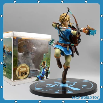 22 cm Legend of Zelda Obrázok Odkaz, Anime Postavy Luk Šíp Odkaz Figúrka PVC Socha Ornament Model Bábiky Zberateľskú Hračky Darček Obrázok