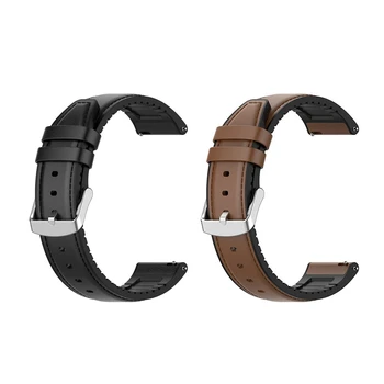 2X Kožené Watchband Popruh Pre Huawei Sledovať GT2 Pro Náramok Kapela 22 mm Náramok Pre Huawei SLEDOVAŤ Gt 2 Pro Black & Brown Obrázok