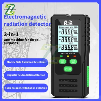 3in1 Elektrické Pole, Magnetické Pole RF Detektor Žiarenia Elektromagnetického Žiarenia Tester EMF Meter Rádio Frekvencia Zistiť Meter Obrázok
