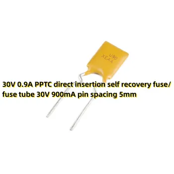 50PCS 30V 0.9 A PPTC priame vkladanie samostatne obnovy poistka/poistka trubice 30V 900mA pin medzery 5 mm Obrázok