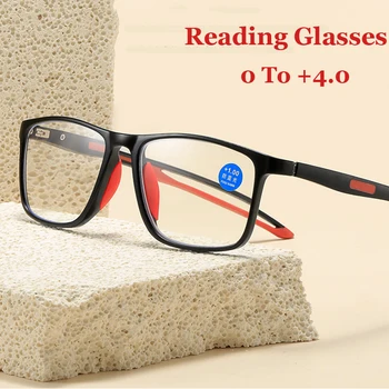 Anti-modré Svetlo Presbyopia Okuliare, Športové TR90 Rám Čítanie Okuliare Optické Predpis Ďalekozrakosť Okuliare Diopter 0 Až +4.0 Obrázok