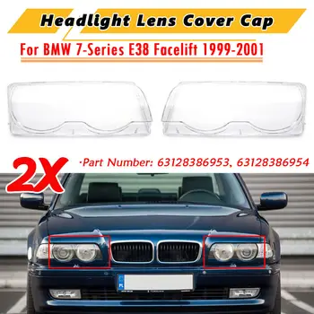 Auto Svetlomet Transparentný Kryt Svetlometu Objektív Shell Odtieň vhodný Pre BMW 7 Series E38 1999 2000 2001 728i 730i 735i 740i 750i Obrázok