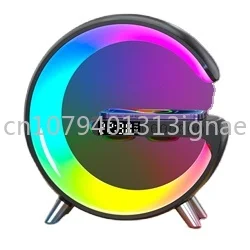 Bezdrôtová Nabíjačka Inteligentné Atmosféru Lampa S Reproduktor Budíka Stôl RGB Nočné svetlo Lampy Obrázok