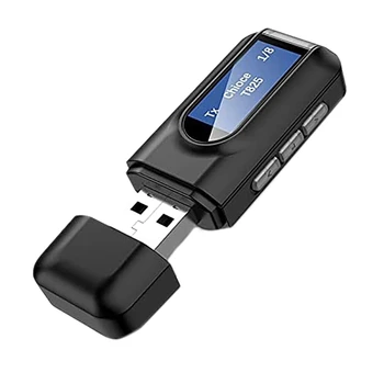 Bluetooth 5.0 Vysielač, Prijímač Pre TV 2 V 1, USB Bezdrôtovej Audio Adaptér S LCD Displejom Pre Car Audio TV PC Obrázok