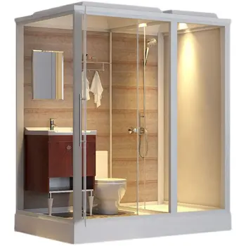 Celá kúpeľňa Je Kúpeľňa s Integrovaným Kúpeľňa a Jednoduché Vidiecke Kúpanie Izba pre Použitie v Domácnosti Obrázok