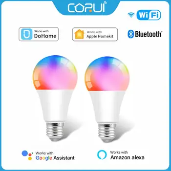 CORUI Homekit WIFI/Bluetooth Smart Žiarovky E27 LED Lampa RGBCW Farebné Stmievateľné Ľahká Práca S Alexa Domovská stránka Google Dohome Obrázok