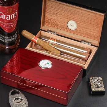 Cédrové Drevo, Cigary Prípade Kubánskej Humidor 4pcs Prenosné Cigaru Cestovné Príslušenstvo Obrázok