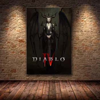 Diablo IV HD Hra Plagát Lilith Ubytovni Domova Byt Dekorácie Maľovanie na Stenu Spálne Umelecké Plátno Plagát Obrazy Obrázok