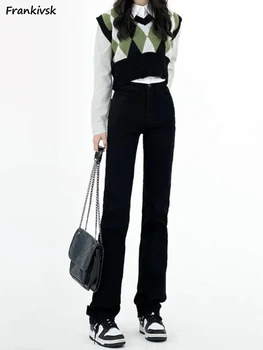 Džínsy Ženy Slim kórejský Štýl Streetwear Hotsweet Plus-velvet Vysoký Pás All-zápas Mladistvý Populárne Džínsové Nohavice Jeseň Denne Obrázok