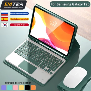 EMTRA Pre Samsung Galaxy Tab Klávesnice Prípade A8 10.5 S6 Lite 10.4 S7 S8 11v S7 Plus S7 FE S8 Plus 12.4 palcový Prípade Tabletu Kryt Obrázok
