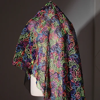 Fantasy 3D Bludisko Line Štruktúry Oka Textílie Tvorivé Fotografovanie Pozadí Oblečenie Dizajnér Textílie Obrázok