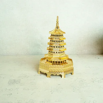 Hangču Turistické Suveníry Zliatiny Leifeng Veža Kovové Remesiel Čína Pagoda Kultúrnej Prosperity Pyramídy Model Ornament Domova Obrázok