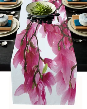 Japonský Cherry Blossom Pobočky Stôl Runner Domov Svadobný Stôl Vlajka Mat Centerpieces Dekorácie, Party, Jedlo Dlho Obrus Obrázok