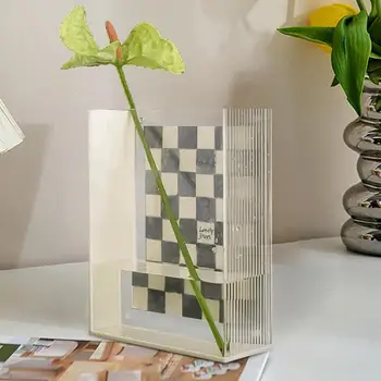 Jasné, Knihy, Vázy Akryl Váza Kvet Transparentné Kvet Domáce Dekorácie Nordic Európa Moderné Hydroponické Ploche Ornament Darček Obrázok