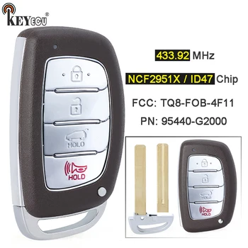 KEYECU 433.92 MHz NCF2951X ID47 TQ8-FOB,-4F11 95440-G2000 4 Tlačidlo Keyless Smart Remote príveskom pre Hyundai Ioniq 2017-2020 Obrázok