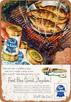 Kovové Sign - 1954 Pabst Modrá Stuha a Rybolov - Vintage Vzhľad Steny Výzdoba pre Cafe Bar Krčmy Domov Pivo Dekorácie Remeslá Obrázok