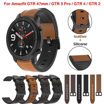 Kožené Silikónový Náramok Pre Amazfit GTR 47mm Remienok 22 mm Watchband Pre Xiao Amazfit GTR 4 / GTR2 / GTR 2e / GTR 3 Pro Band Obrázok
