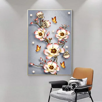 Krásy Pearl Plastický Kvet Swan Abstraktné Maliarske Plátno Plagáty a Potlačou obrazov na Stenu Pre Obývacia Izba Domova Bez Rámu Obrázok
