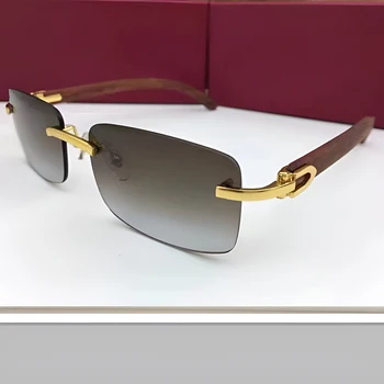 Kvalitné Luxusné Značky Dizajnér Frameless Gradient Slnečné Okuliare Pre Ženy A Mužov Jazdy Outdoor Uv Odolný Proti Uv400 Slnko Glasse Obrázok