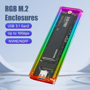 M. 2 NVMe SATA SSD Kryt Adaptéra USB C 3.2 Gen 2 10Gbps NVMe 6Gbps NGFF PCIe SATA M-Key B+M Kľúč Hliníkový Externý M2 Čitateľa Obrázok