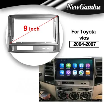 NewGambu 9 Palcový Rádio Fascia vhodné Pre Toyota Toyota vios 2004 -2007 Rám DVD Prehrávač Nainštalovať Surround Výbava Panel Audio Rám Obrázok