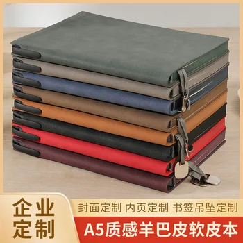 Obchodné A5 notebook office darček mäkké kožené pribrala jednoduché ovce kožené notebook štúdia dodávky školské potreby Obrázok