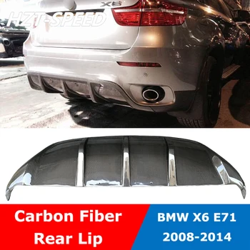 P Štýl Uhlíkových Vlákien Zadný Nárazník Pery Zadný Spojler, Difúzor Pre BMW X6 X6M E71 2008-2014 Obrázok