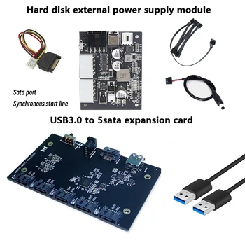 Pevný disk externý držiak HDD SSD DC-SATA pevný disk, externé napájanie + USB3.0 sata rozširujúca karta pre NAS MINI PC Siete Obrázok