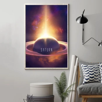 Planéta Saturn Plagát Minimalizmus Umenie Plagátu Plátno Obrázok Tlačiť Nástenné Maľby Domáce Dekorácie Obrázok