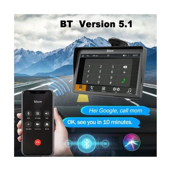 Prenosné Dash Mount Carplay Displej 7In Dotykový Displej, GPS Navigatin,Bluetooth Car Stereo Rádio, Záložný Fotoaparát, FM Rádio Obrázok