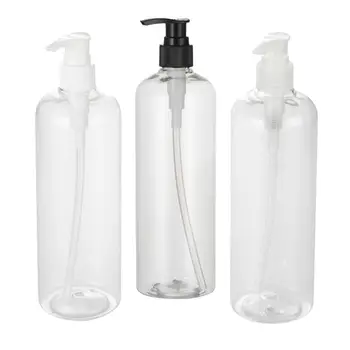 Prázdne Plastové Šampón, Kondicionér Čerpadla Fľaša Naplniteľné Rozprašovač 500 ml Čierna Obrázok