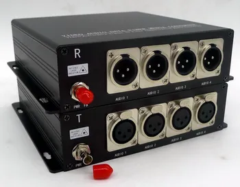 Rádia a Vysielania 4 CH Vyvážené XLR Audio Na Optický Extender Obrázok
