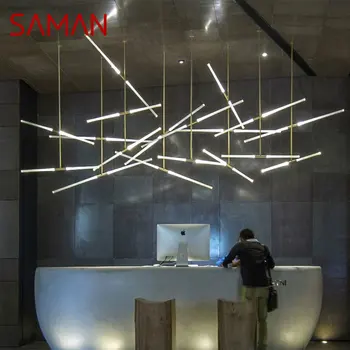 SAMAN Nordic Prívesok Osvetlenie LED Moderné Tvorivé Osobné Umenie Luster Lampa Dekor Pre Domáce Hotel Front Desk Obrázok