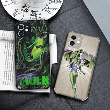 she-hulk telefón prípade Luxusné Jahňacie puzdro pre apple iphone 13 12 11 Pro MAX MiNi 7 plus SE2020 X XS XR She-Hulk Mäkké Pokrytie Obrázok