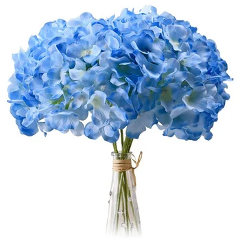 Svetlo Modrá Skúmie Hodvábu Kvetov Hlavy Pack 20 Plný Skúmie Kvety, Umelé s Stonky pre Svadbu Obrázok