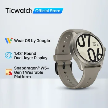 TicWatch Pro 5 Nosenie OS Smartwatch Postavený 100+ Športy 5ATM Vode-odolnosť Kompas NFC a 80Hrs výdrž Batérie (Pieskovec) Obrázok