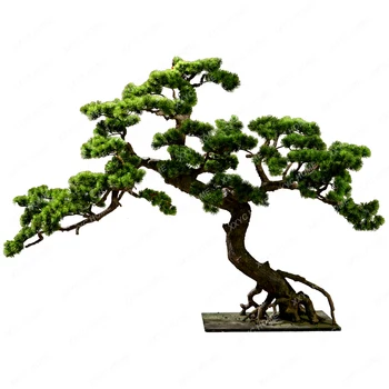 Umelé Pozdrav Borovice Bonsai Falošné Stromy Bonsai Zelená Rastlina Stylistom Rohu Krajiny Obrázok