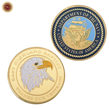 USA Vojenské Oddelenie Námorníctva Východ Highland Krstiteľa Mince Vďaka Našich Veteránov Pozlátené Výzvou Mince Business Darček Obrázok