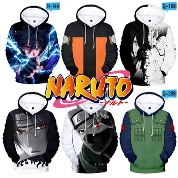 Uzumaki Naruto, Mikiny Fleece Mikiny Nadrozmerné Kapucňou Tenké Teplé Sharingan Akatsuki Bunda Mužov Osobnosti Vrchné Oblečenie Kabát Obrázok
